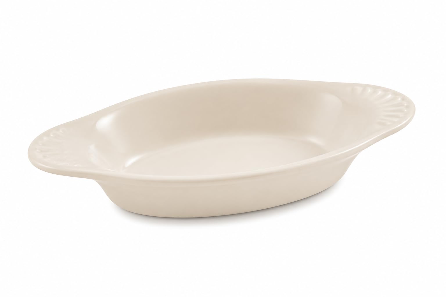 Glownary Oval Stoneware Rarebit, 12 oz Capacity, Ivory White, 10 x 5.25 x 1.25 Inches, Microwave, Oven and Dishwasher Safe, 12 Pack