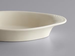 Glownary Oval Stoneware Rarebit, 12 oz Capacity, Ivory White, 10 x 5.25 x 1.25 Inches, Microwave, Oven and Dishwasher Safe, 12 Pack view 4