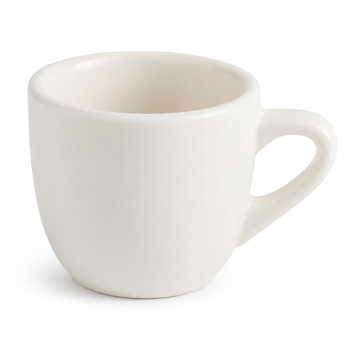 Glownary Stoneware Espresso Cup, Ivory White, 3.5 oz, Rolled Edge, Microwave and Dishwasher Safe, 2.5 x 1.625 Inch, 36/Case