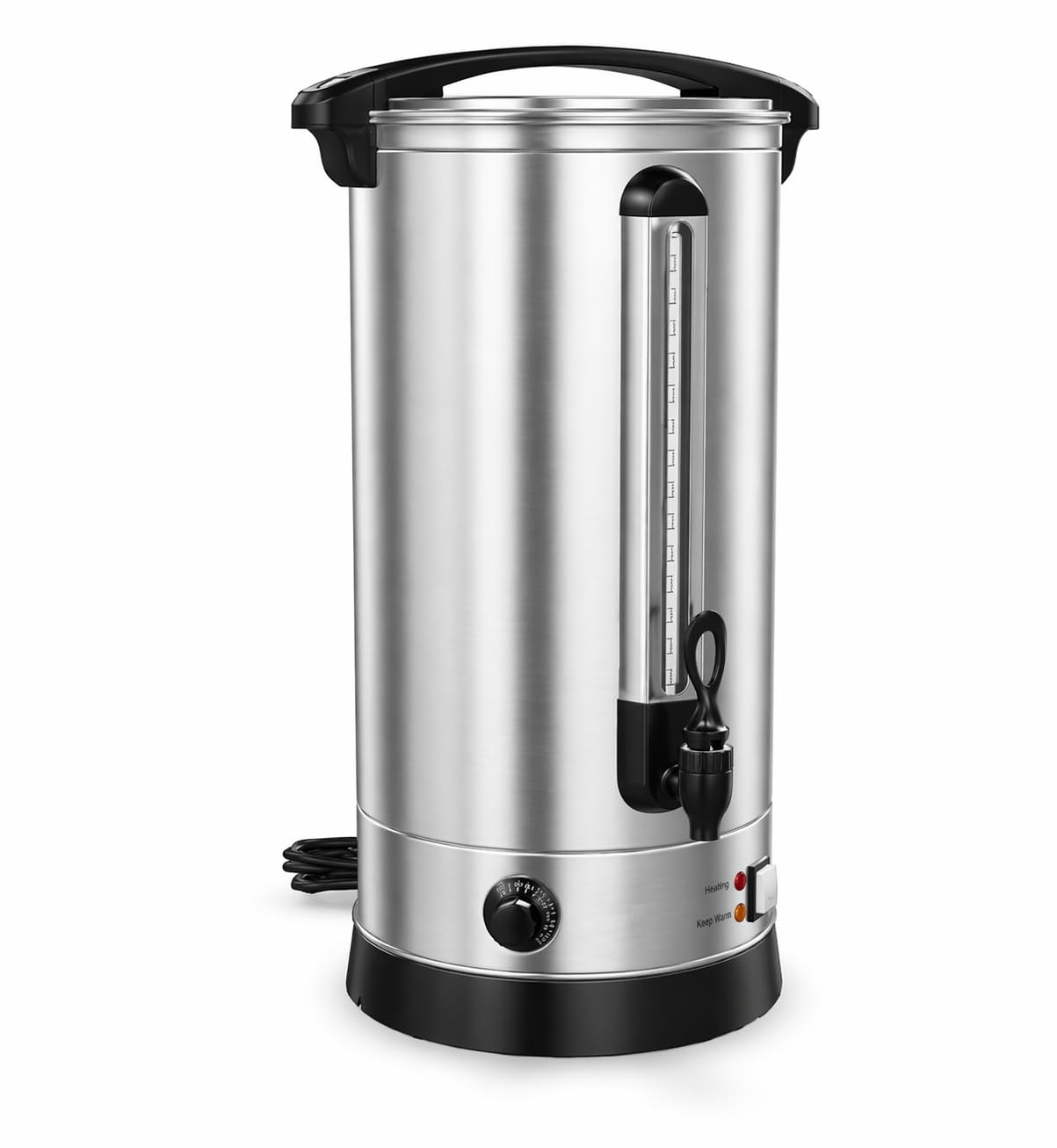 Commercial Water Boiler, 7.6 Gallon Electric Hot Water Dispenser, 196 Cup Capacity, Stainless Steel Tank, Variable Temperature Control, 1500W, Silver, 15x12x26 Inches