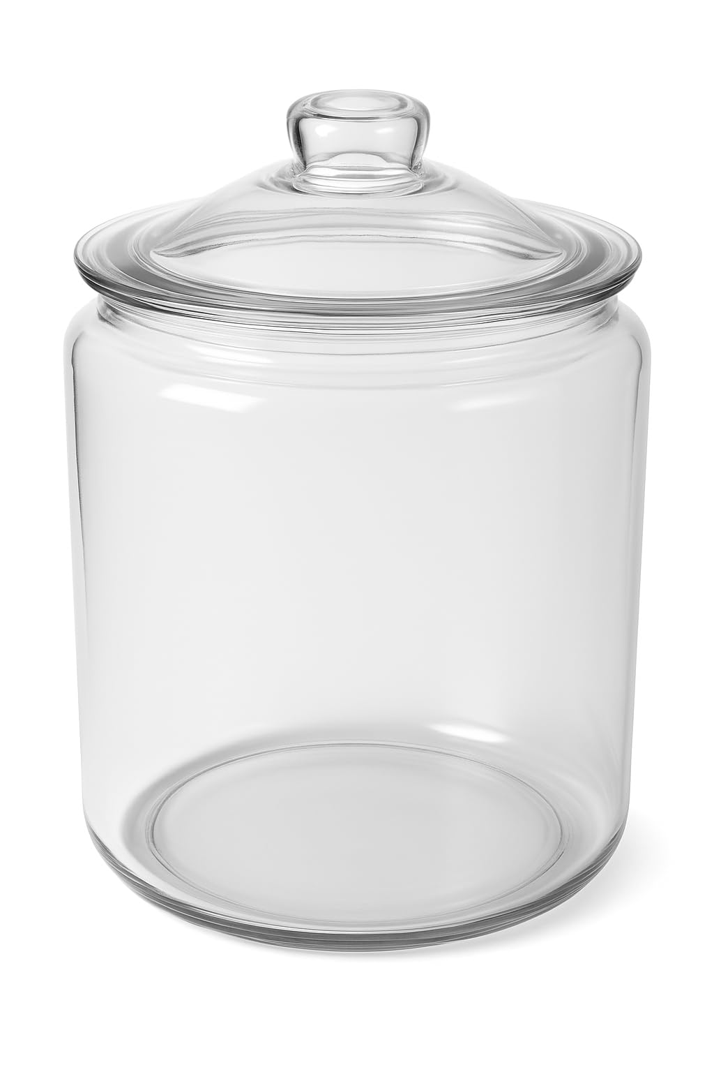 Glownary 2 Gallon Glass Jar with Lid, Clear Round Container, 12.5 Inches Height, 8.5 Inches Bottom Diameter, Dishwasher Safe, Countertop Storage