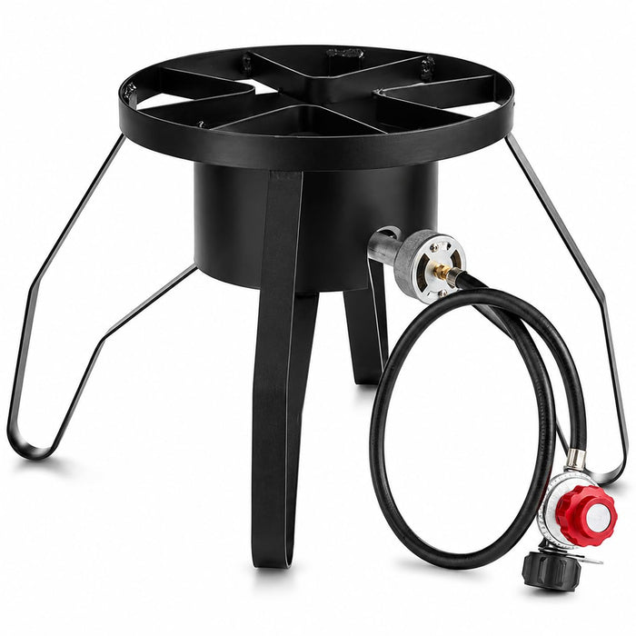 Glownary Single Burner Outdoor Patio Stove, 110,000 BTU Propane Gas Range, 14-Inch Steel Frame, Wind Screen, Commercial Cooking Surface