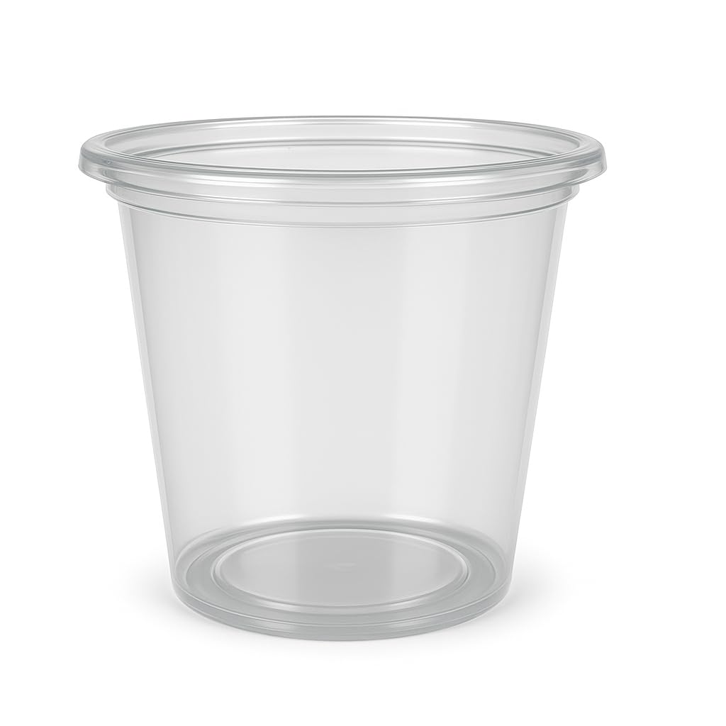 Glownary Clear Plastic Souffle Portion Cup, 1.25 oz, Round, BPA Free, Microwavable, Recyclable, 2500 per Case, 1.625 Inch Height