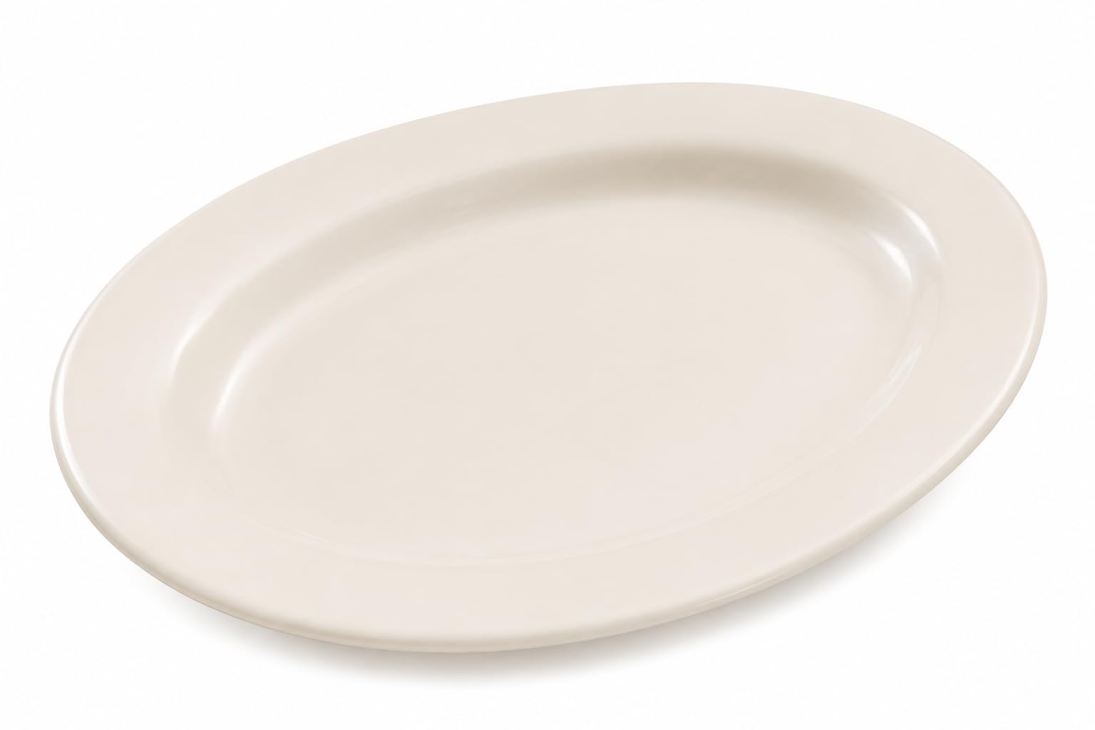 Glownary Ivory Wide Rim Oval Stoneware Platter, 11 1/8 x 7 3/4 Inches, Commercial Grade, Dishwasher Safe, Microwave and Oven Safe, 12 per Case
