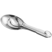Glownary 4-Piece Stainless Steel Measuring Spoon Set, Silver, Round Shape, Dishwasher Safe, with Storage Ring and Labeled Handles for Dry and Liquid Measuring view 2