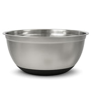 Glownary 30 Qt Stainless Steel Mixing Bowl with Non-Slip Silicone Bottom, Round, Stackable, Mirrored Finish, 19.75 x 8.69 Inch, Silver and Black
