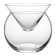 Glownary 2-Piece Martini-Style Glass Caviar Server, Crystal Clear, Round Bowl with Ice Globe, 5.75 oz Capacity, Dishwasher Safe