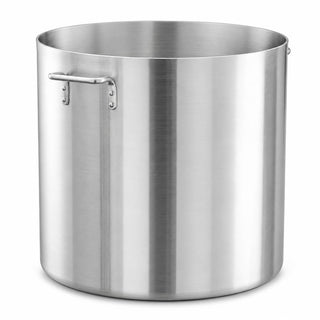 160 Qt Heavy Weight Aluminum Stock Pot, Round, Silver, Dual Riveted Handles, 22.5 Inch Diameter, 23.25 Inch Height, NSF Listed