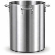 200 Qt Heavy Weight Aluminum Stock Pot, Silver, Round, 27.5 Inches Height, NSF Listed, Riveted Handles, Satin Finish