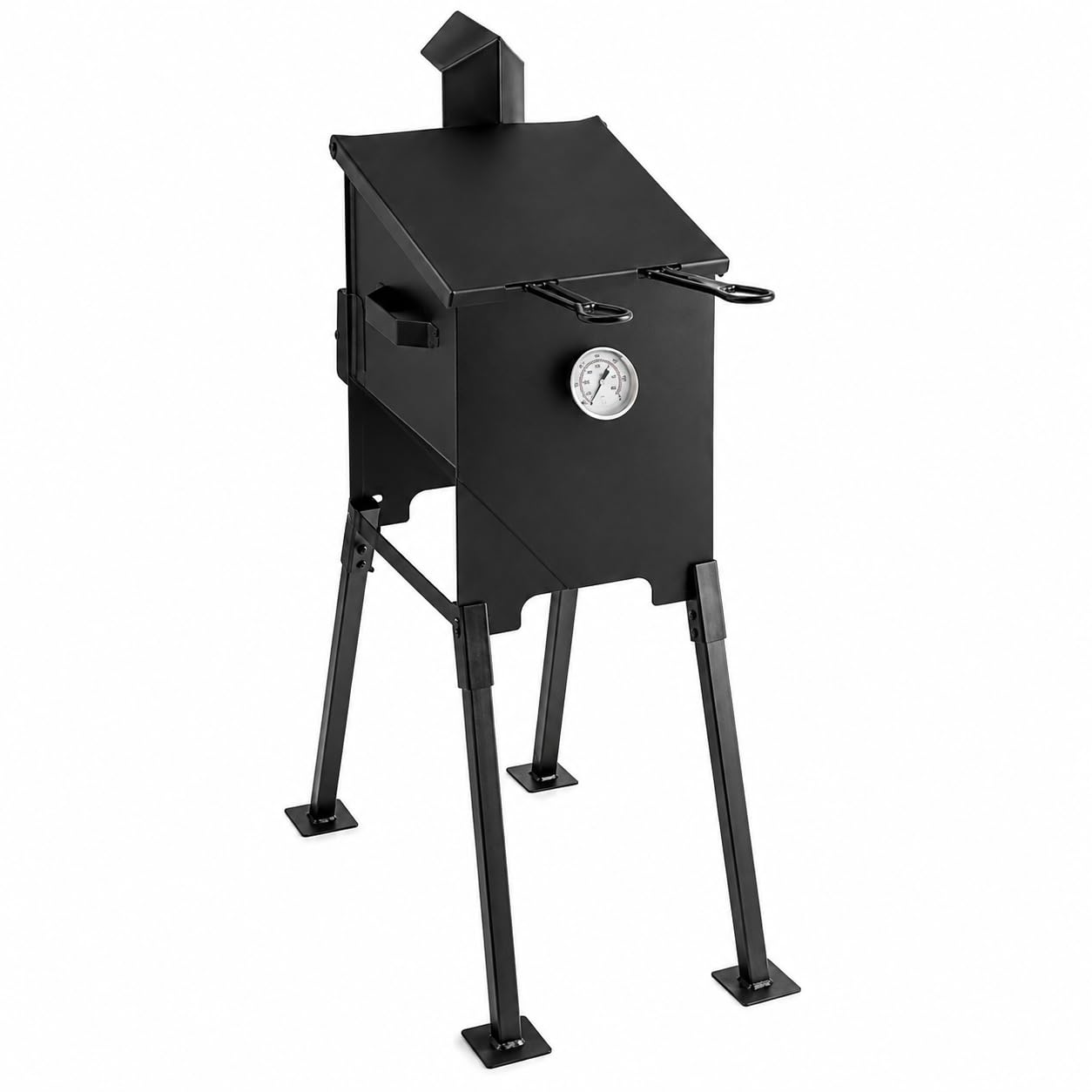 Glownary 4 Gallon Steel Outdoor Deep Fryer, 90,000 BTU Liquid Propane, 2 Baskets, Stationary Design with Thermometer, 13x26x36 Inches