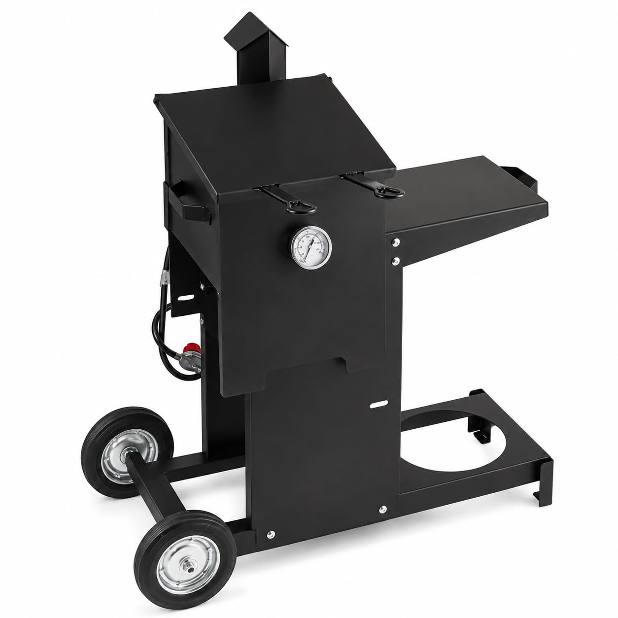Glownary 4 Gallon Steel Liquid Propane Outdoor Deep Fryer, 90,000 BTU, Mobile Stand with Side Shelf, Double Baskets, 31x26x40 Inches, for Fish Fries and BBQ Events