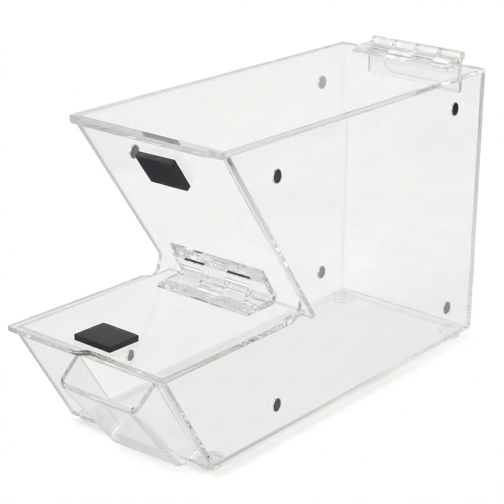 Glownary Clear Acrylic Stackable Candy and Topping Dispenser, Rectangle Countertop Bin with Scoop Holster, Self Service, 11 x 4 x 7 Inches, 114 oz Capacity