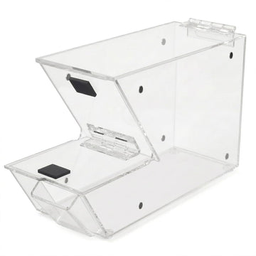 Glownary Clear Acrylic Stackable Candy and Topping Dispenser, Rectangle Countertop Bin with Scoop Holster, Self Service, 11 x 4 x 7 Inches, 114 oz Capacity