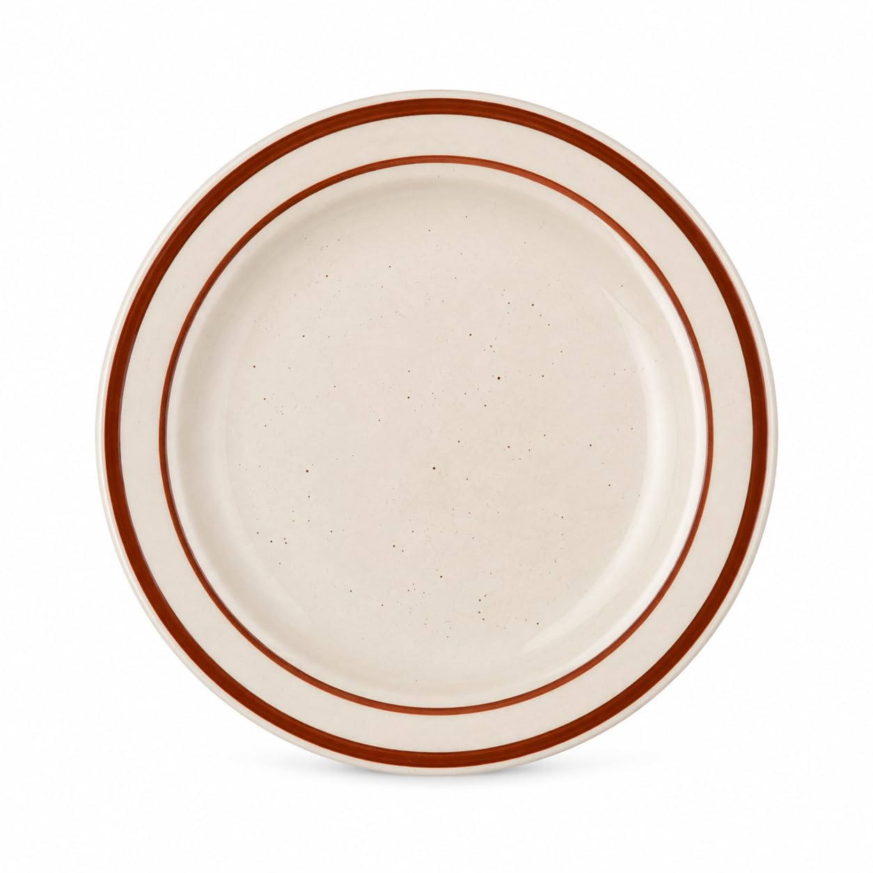 Glownary Brown Speckle Stoneware Plate, 5.5 Inch Narrow Rim, Round, Microwave and Dishwasher Safe, 36 per Case