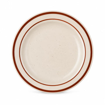 Glownary Brown Speckle Stoneware Plate, 5.5 Inch Narrow Rim, Round, Microwave and Dishwasher Safe, 36 per Case