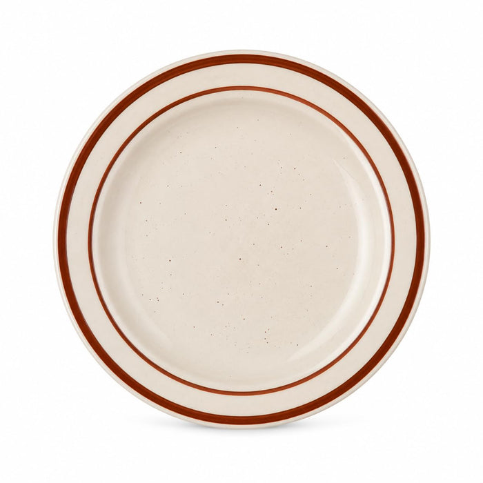 Glownary Brown Speckle Stoneware Plate, 5.5 Inch Narrow Rim, Round, Microwave and Dishwasher Safe, 36 per Case