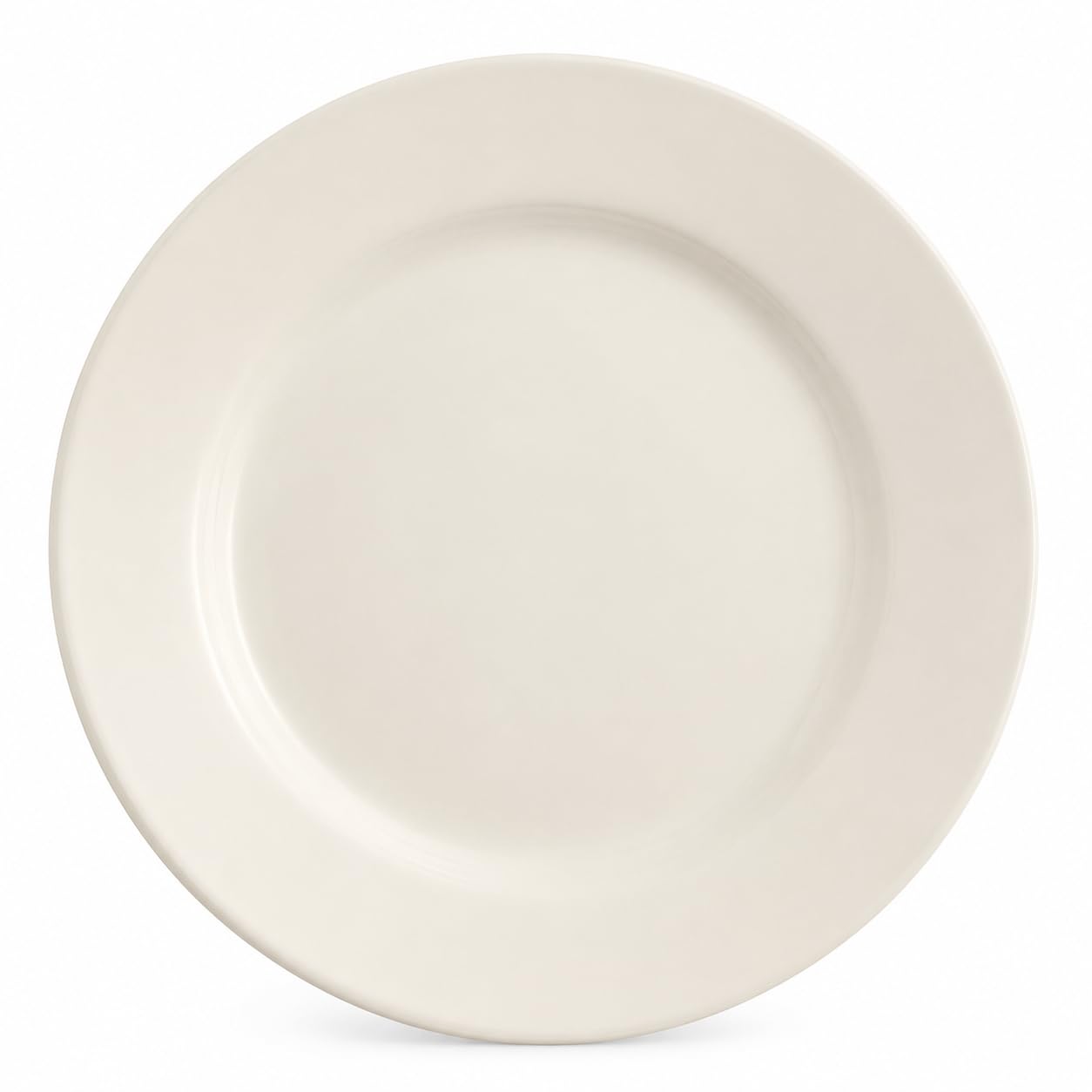 Glownary Stoneware Plate, 8 1/4 Inch Wide Rim, Ivory American White, Microwave and Dishwasher Safe, 36 per Case