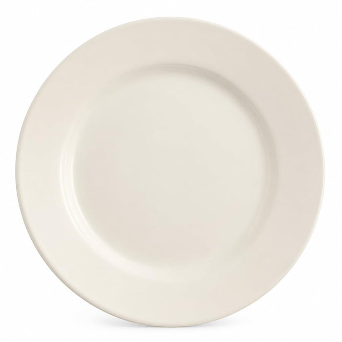 Glownary Stoneware Plate, 8 1/4 Inch Wide Rim, Ivory American White, Microwave and Dishwasher Safe, 36 per Case