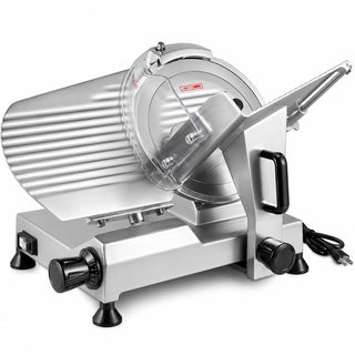 Glownary Butcher Series 12-Inch Manual Gravity Feed Meat Slicer, Commercial Grade, Aluminum Body, Stainless Steel Blade, 120V Electric, 1/3 HP