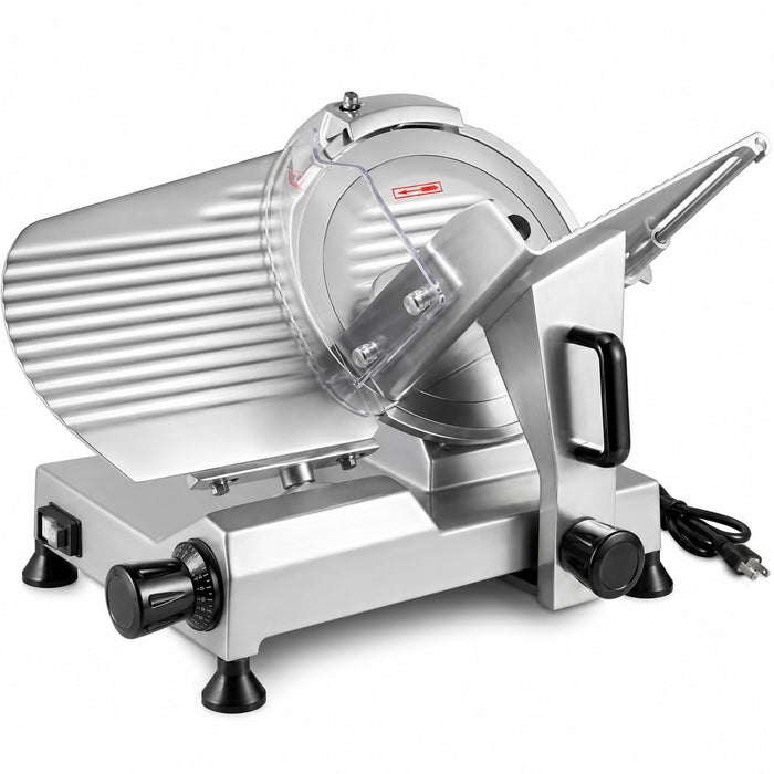 Glownary Butcher Series 12-Inch Manual Gravity Feed Meat Slicer, Commercial Grade, Aluminum Body, Stainless Steel Blade, 120V Electric, 1/3 HP