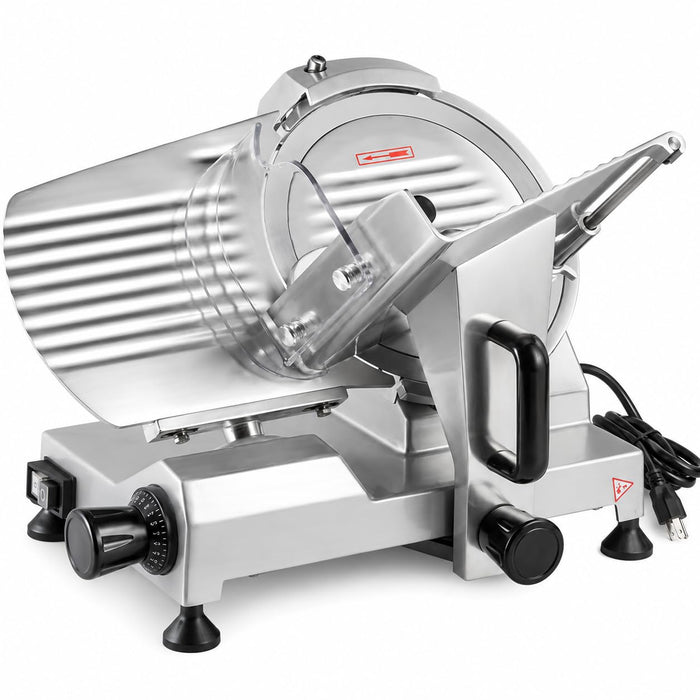 Glownary 10-Inch Commercial Meat Slicer, Manual Gravity Feed with Built-in Sharpener, 120V, Aluminum Body, 150W, ETL Certified for Light-Duty Use