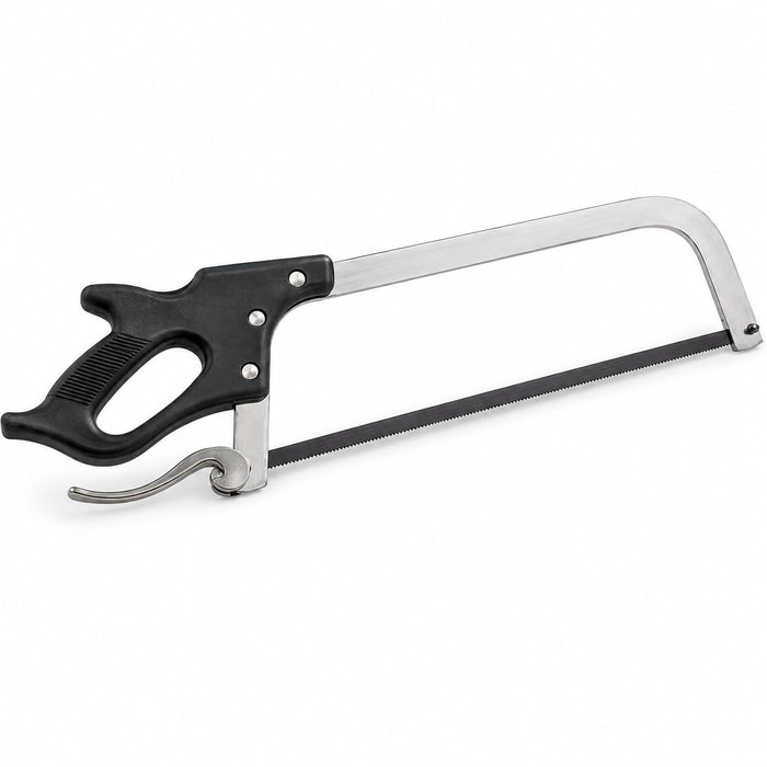 Glownary 16-Inch Stainless Steel Butcher Hand Saw with Ergonomic Grip, Camlocking Blade Tensioner, Manual Operation, 10 TPI Blade for Meat Processing