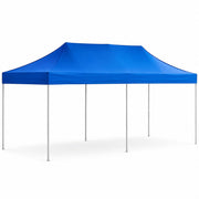 Glownary 10x20 Ft Blue Straight Leg Aluminum Pop Up Canopy Tent, UV-Resistant, Water-Resistant, Portable with Roller Bag and Stakes