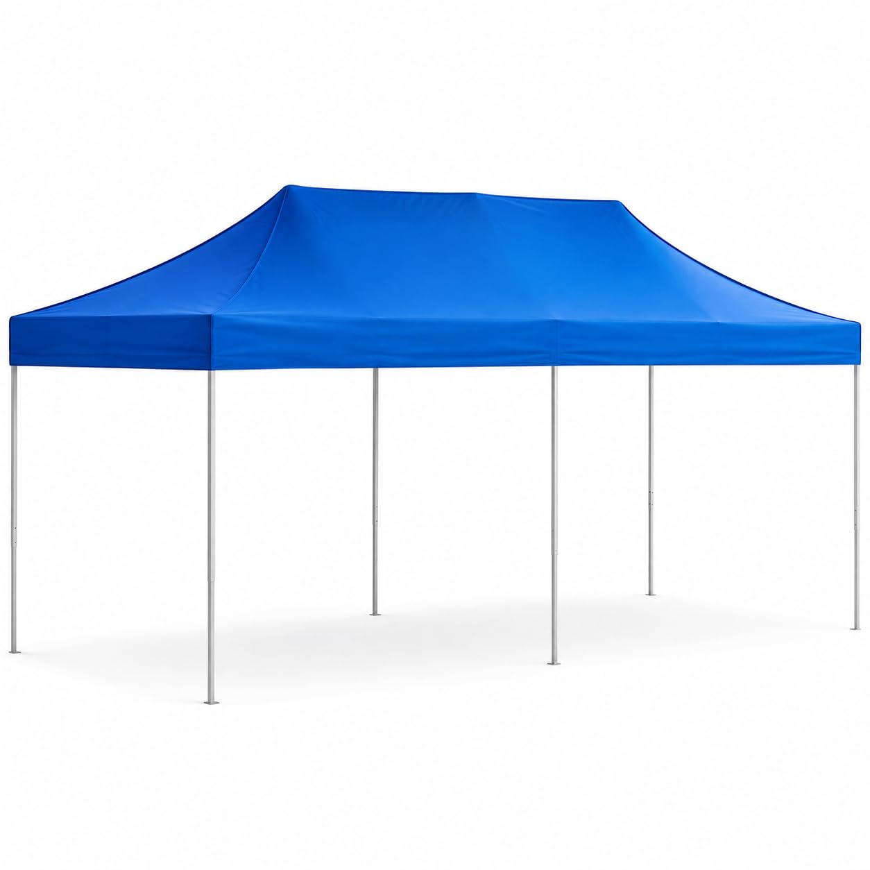 Glownary 10x20 Ft Blue Straight Leg Aluminum Pop Up Canopy Tent, UV-Resistant, Water-Resistant, Portable with Roller Bag and Stakes