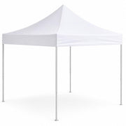 Glownary 10x10 Ft Aluminum Pop Up Canopy Tent, White Straight Leg, UV-Resistant Polyester, Water-Resistant, 100 Sq Ft Coverage with Roller Bag, Stakes and Ropes