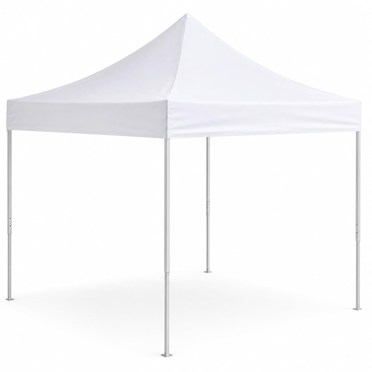 Glownary 10x10 Ft Aluminum Pop Up Canopy Tent, White Straight Leg, UV-Resistant Polyester, Water-Resistant, 100 Sq Ft Coverage with Roller Bag, Stakes and Ropes