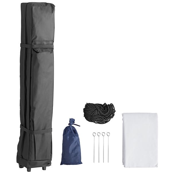 Glownary 10x10 Ft Aluminum Pop Up Canopy Tent, White Straight Leg, UV-Resistant Polyester, Water-Resistant, 100 Sq Ft Coverage with Roller Bag, Stakes and Ropes view 2