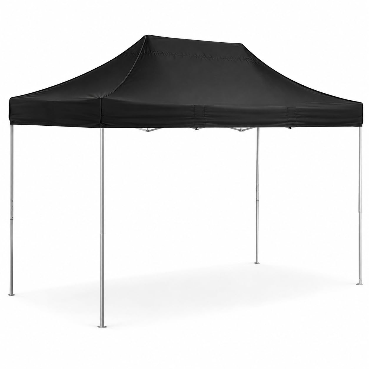 Glownary 10' x 15' Aluminum Pop Up Canopy Tent, Black Straight Leg, UV and Water Resistant, 150 Sq Ft Coverage, with Roller Bag and Stakes