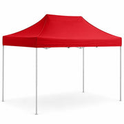 Glownary 10x15 Ft Aluminum Pop Up Canopy Tent, Red Straight Leg, UV-Resistant Water-Resistant, 150 Sq Ft Coverage, with Roller Bag and Stake Kit