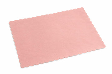Glownary Dusty Rose Paper Placemats, 10 x 14 Inch, Scalloped Edge for Restaurants and Catering, 1000 Count Case