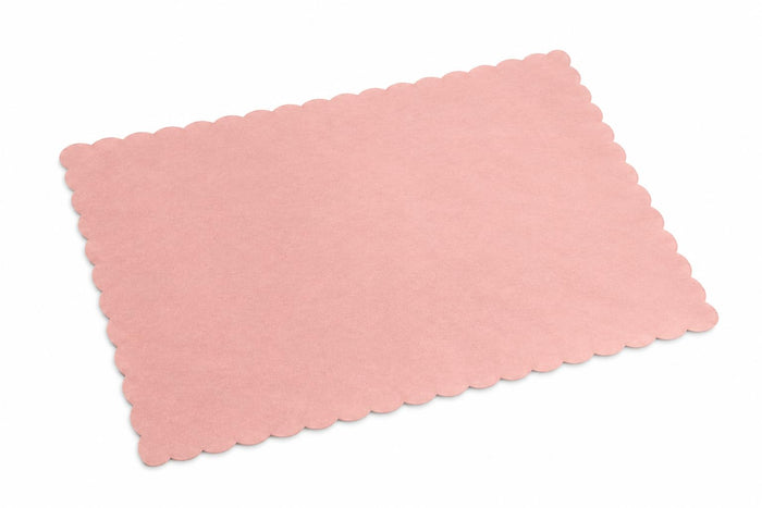 Glownary Dusty Rose Paper Placemats, 10 x 14 Inch, Scalloped Edge for Restaurants and Catering, 1000 Count Case