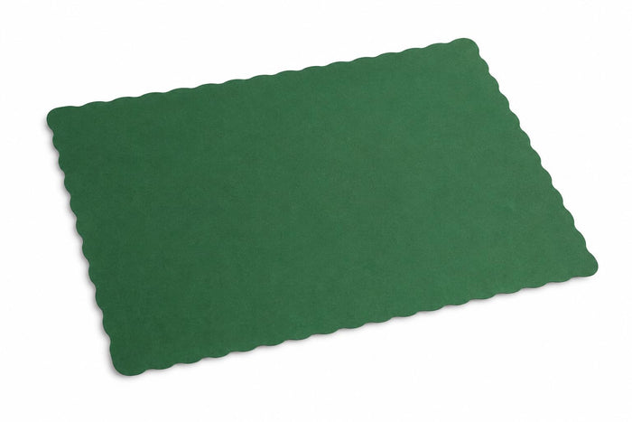 Glownary Hunter Green Paper Placemats, 10 x 14 Inch, Scalloped Edge for Restaurants and Catering, 1000 Count Case