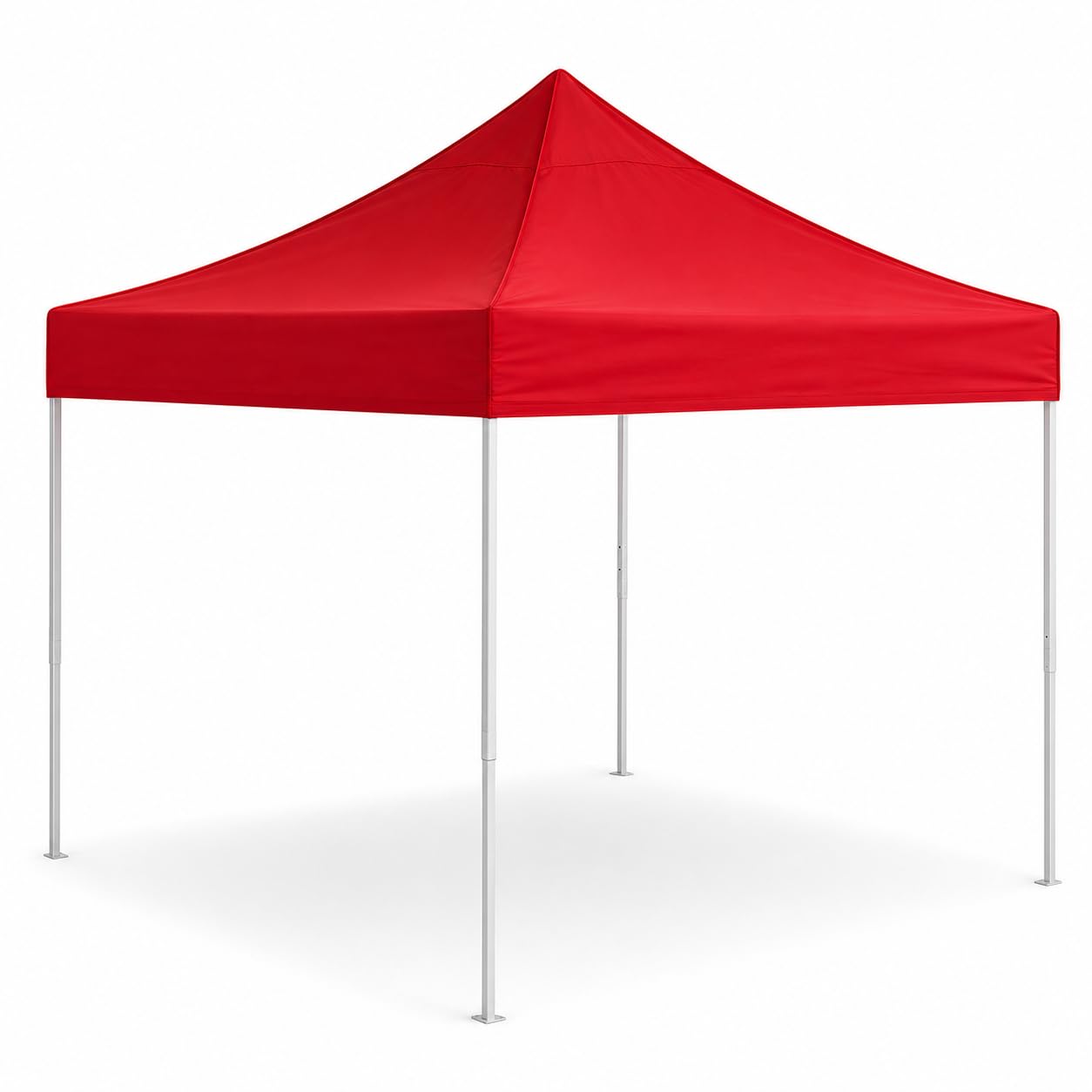 Glownary 10x10 Ft Aluminum Pop Up Canopy Tent, Red, UV-Resistant, Water-Resistant, Straight Leg Design, Cathedral Style Ceiling, Portable with Roller Bag and Stakes