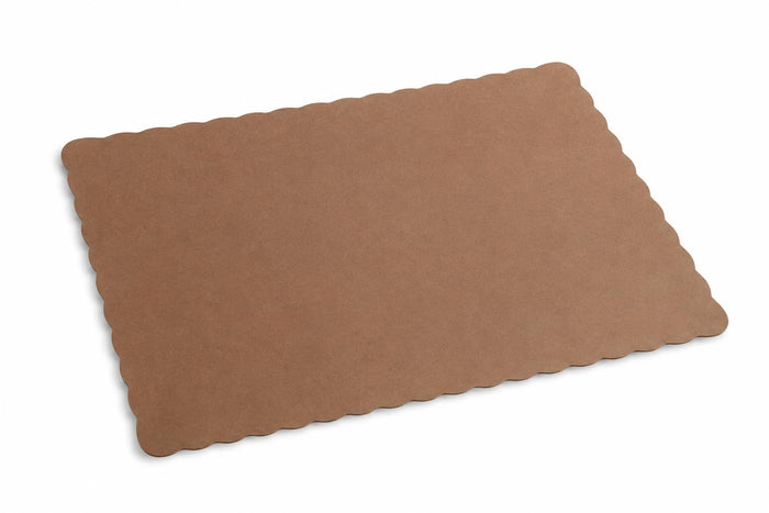 Glownary Brown Paper Placemats, 10 x 14 Inch, Scalloped Edge for Restaurants and Catering, 1000 Count Case