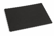 Glownary Black Paper Placemats, 10 x 14 Inch, Scalloped Edge for Restaurants and Catering, 1000 Count Case