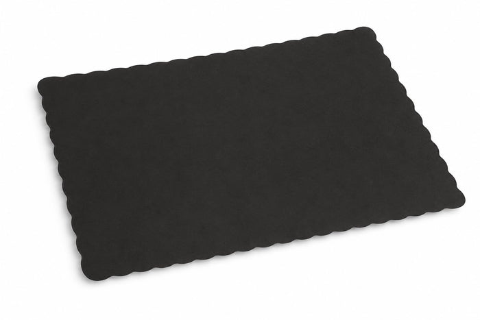 Glownary Black Paper Placemats, 10 x 14 Inch, Scalloped Edge for Restaurants and Catering, 1000 Count Case