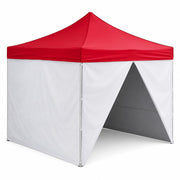 Glownary 10x10 Ft Aluminum Pop Up Canopy Tent with 4 Side Walls, Red, UV-Resistant, Straight Leg, Water-Resistant, Square Frame, Portable Shelter for Outdoor Events