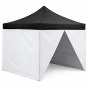 Glownary 10x10 Ft Aluminum Pop Up Canopy Tent, Black Straight Leg with 4 Side Walls, UV-Resistant, Water-Resistant, Portable Instant Setup