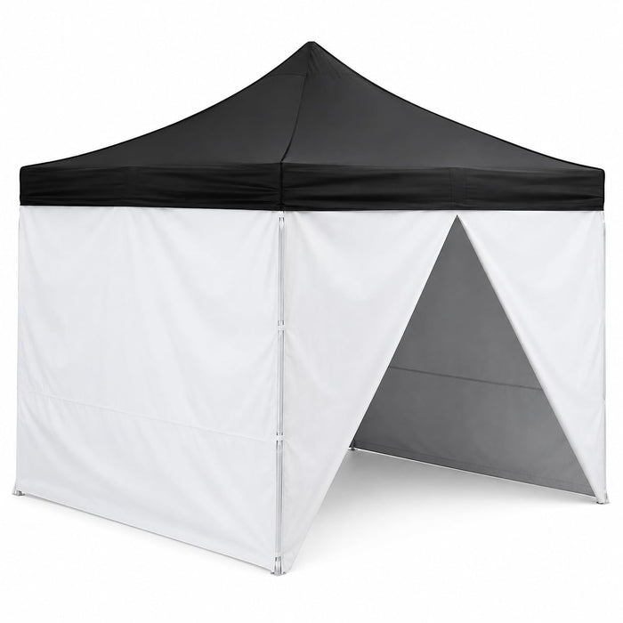 Glownary 10x10 Ft Aluminum Pop Up Canopy Tent, Black Straight Leg with 4 Side Walls, UV-Resistant, Water-Resistant, Portable Instant Setup