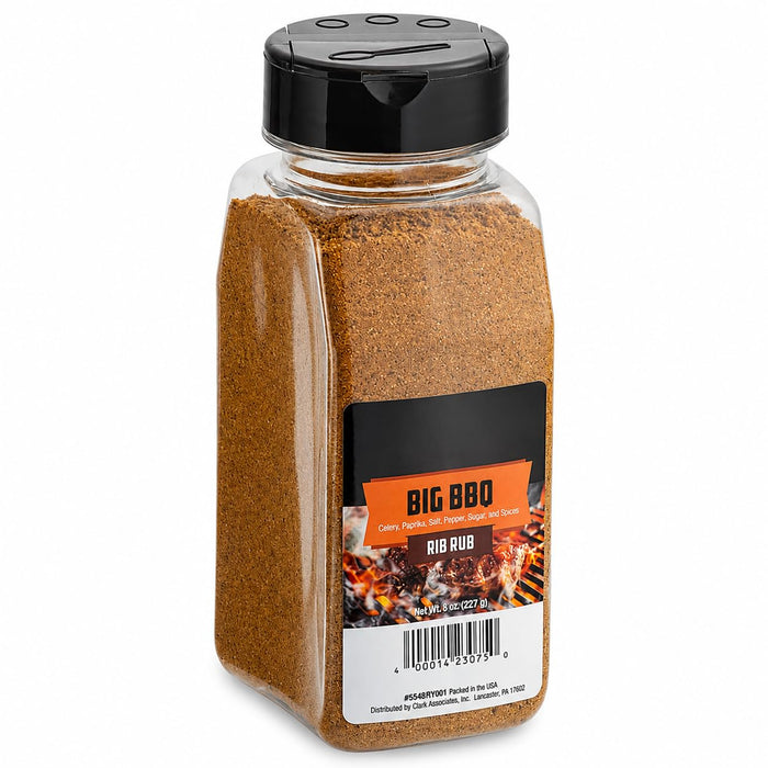 Glownary Big BBQ Rib Rub, Sweet and Salty Seasoning Blend with Celery, Paprika, Spices, 8 oz, for Barbecue, Smoking, Grilling