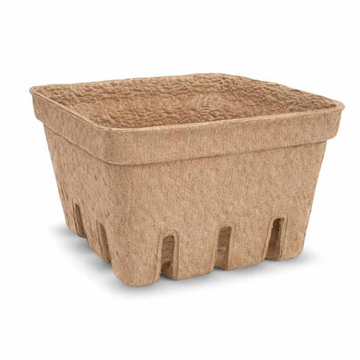 Pulp Produce Basket, Molded Pulp, Slotted Sides for Ventilation, Open Top, for Berries, Cherry Tomatoes, and Produce Display (Beige, 1 pt., 500)
