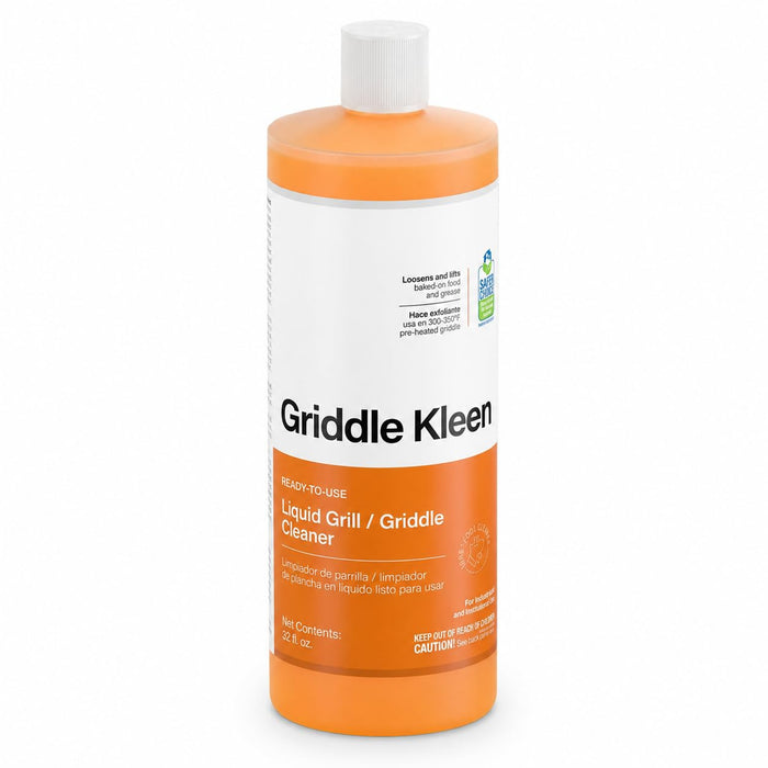 Glownary Griddle Kleen Liquid Grill and Griddle Cleaner, Orange, 32 oz, Ready-to-Use, Non-Flammable, EPA Safer Choice, 4 Pack