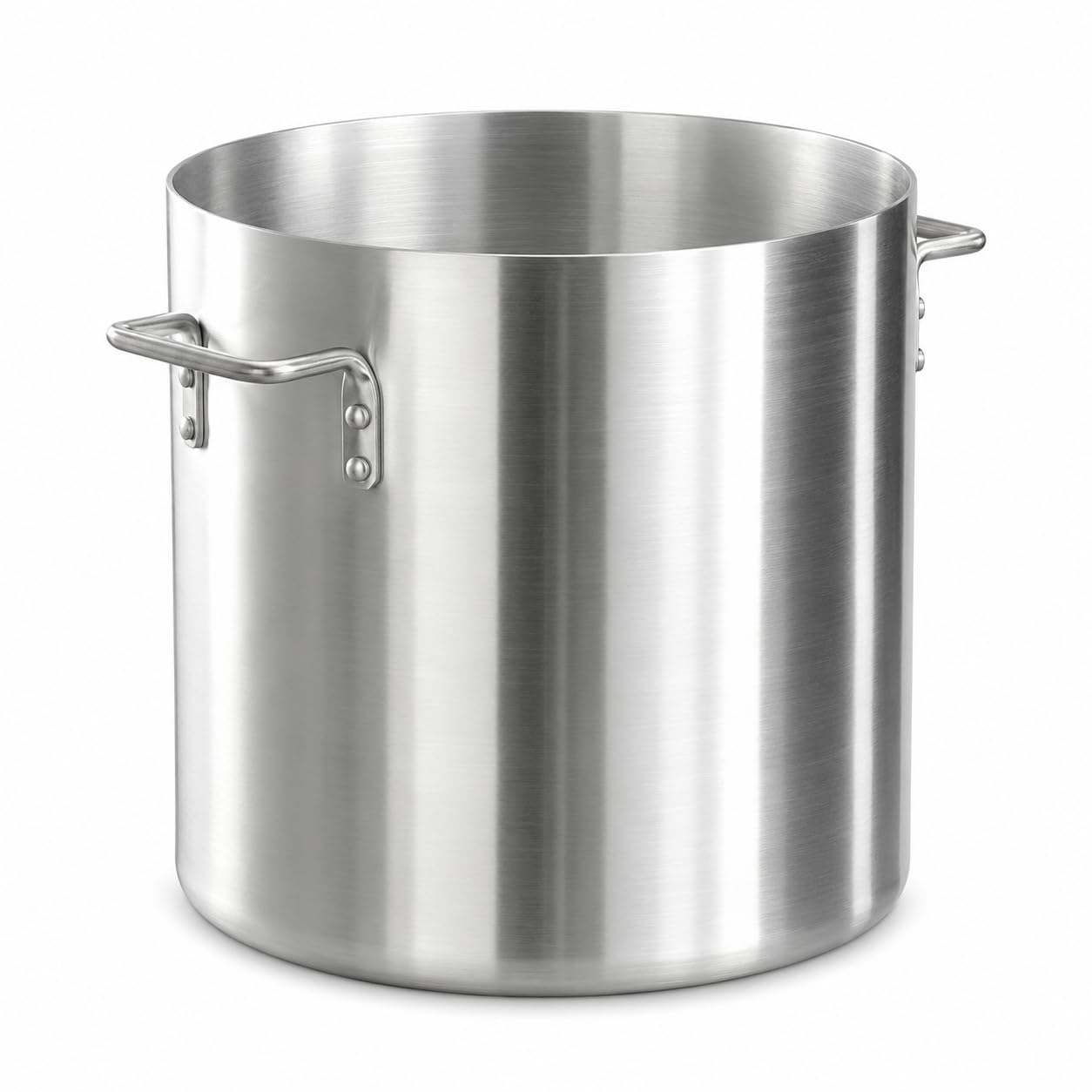 40 Qt Heavy Weight Aluminum Stock Pot, Round, Silver, Dual Riveted Handles, 14 Inch Diameter, NSF Listed, Commercial Grade