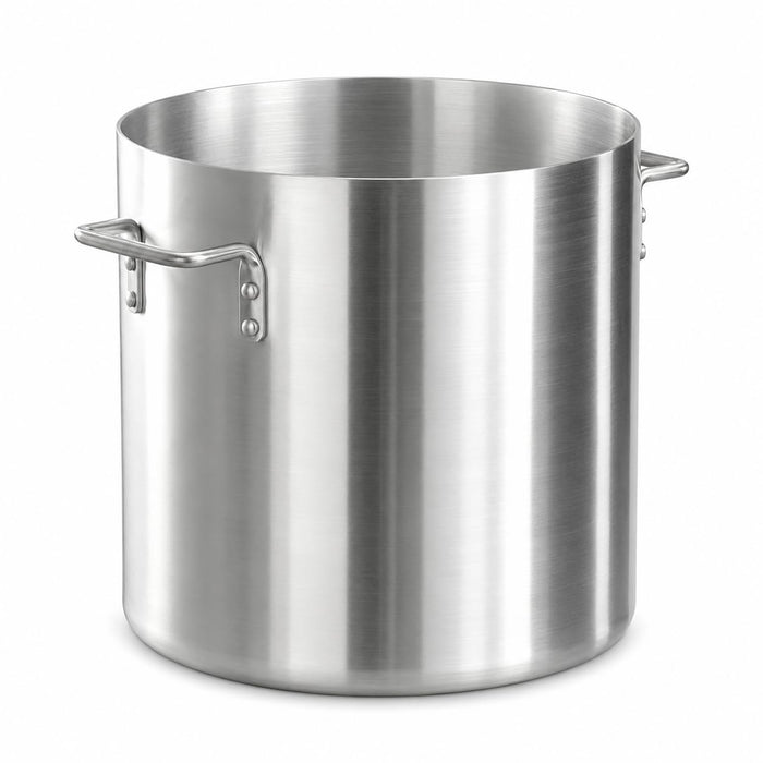 40 Qt Heavy Weight Aluminum Stock Pot, Round, Silver, Dual Riveted Handles, 14 Inch Diameter, NSF Listed, Commercial Grade