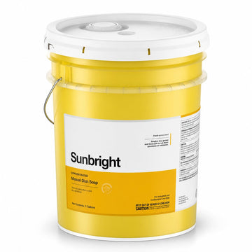 Glownary Sunbright Commercial Liquid Dish Soap, 5 Gallon Concentrate, High-Sudsing Formula, Citrus Scent, pH Balanced, 1:384 Dilution Ratio