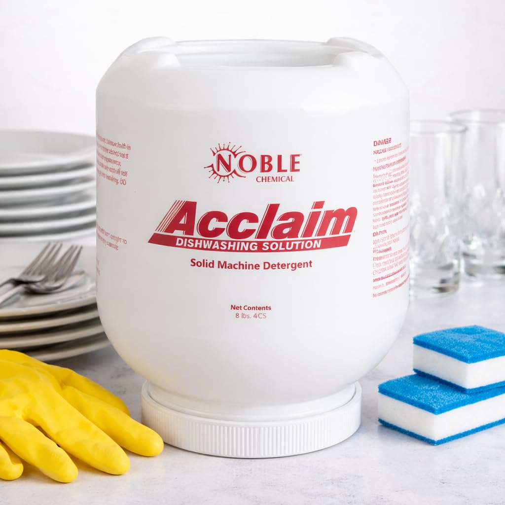 Glownary Acclaim Commercial Dish Machine Detergent, Solid Concentrated, 8 lb, High Temp, 4 per Case, Kosher Certified view 2